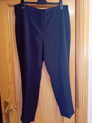 Pantalón vestir negro verano cinturilla elástica