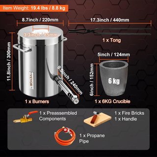 Kit di Forno Fusorio a Gas Propano Capienza 6kg Te