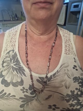 Collana vetro Murano viola-bianco