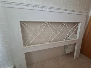 Cabezal cama blanco madera maciza