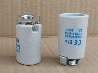 Suportes lâmpadas em Cerâmica- E14 e E27 - Novos