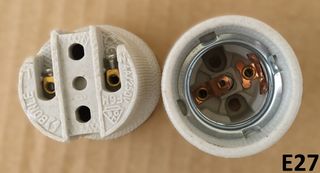 Suportes lâmpadas em Cerâmica- E14 e E27 - Novos