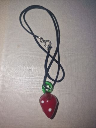 Collana Fragola Vetro Rosso