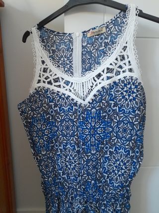 Mono verano FANGCHENG azul y blanco