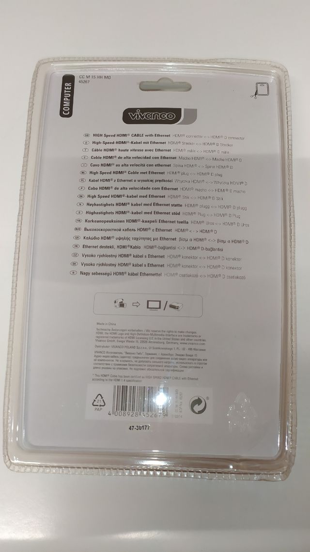 Cable HDMI a Micro HDMI Vivanco 1.5m