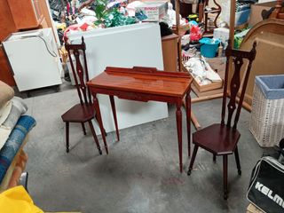 Mesa+2 sillas vintage madera