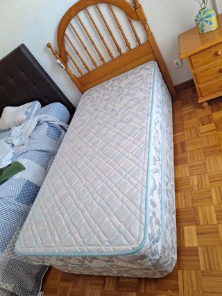 Cama individual madera de pino maciza 90x180