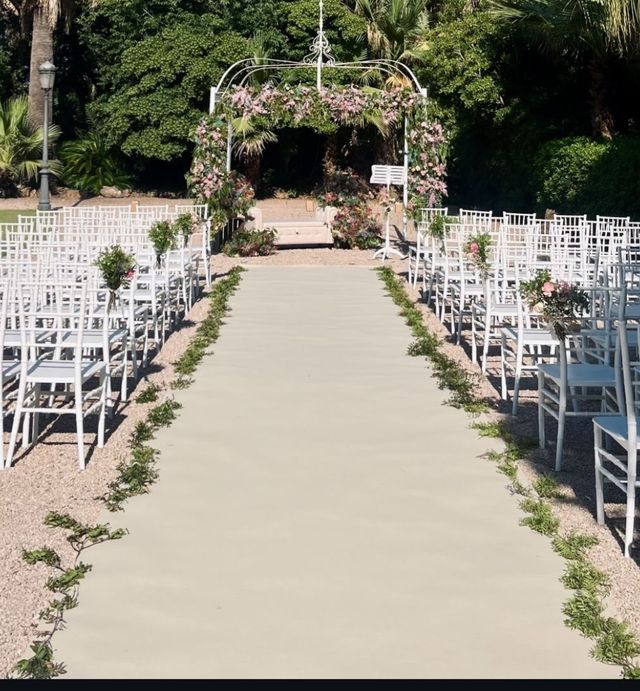 Alfombra beige eventos boda