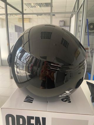 Casco Jet Shiro Kioto SH-62 negro brillo 