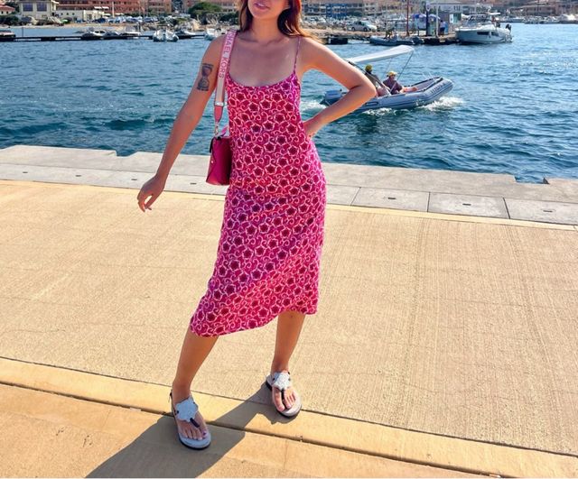 Vestido Natura rosa - espalda abierta