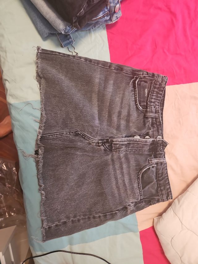 Mini Falda Vaquera Gris