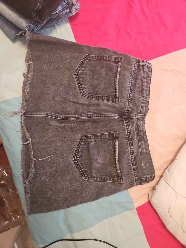 Mini Falda Vaquera Gris