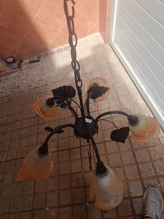 Lámpara 5 luces - Negro-Naranja