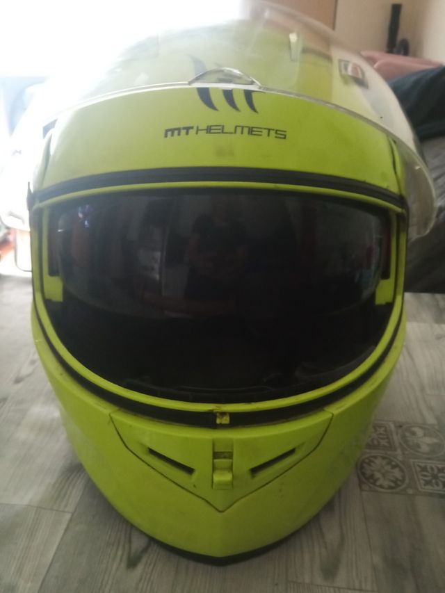 Casco moto MT verde Talla M