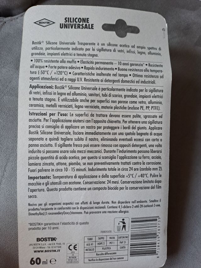 Bostik Silicone Universale Trasparente 60ml