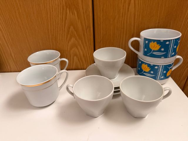 Vajilla porcelana: tazas y cuencos
