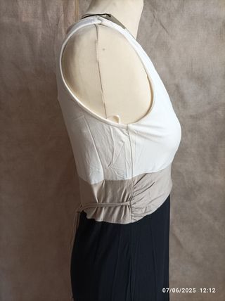 Vestido maxi verano blanco-negro