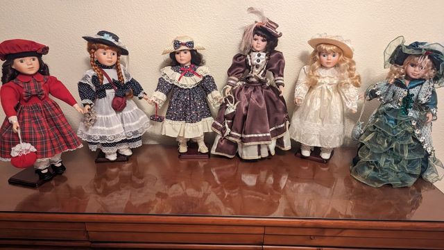 Lote de 6 Muñecas Porcelana Vintage