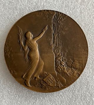 Medalla Art Nouveau francesa bronce 1904