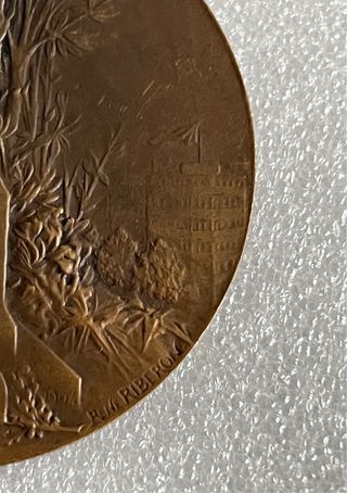 Medalla Art Nouveau francesa bronce 1904