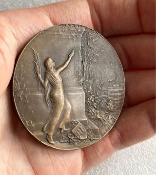 Medalla Art Nouveau francesa bronce 1904