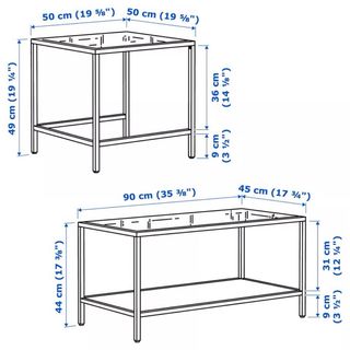 Mesa nido IKEA - cristal y metal