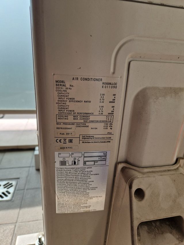 Climatizzatore Fuji Electric A+ usato