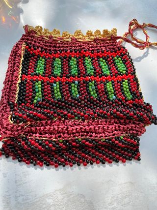 Borsa perline Veneziane - Rosso Verde
