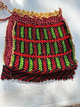 Borsa perline Veneziane - Rosso Verde
