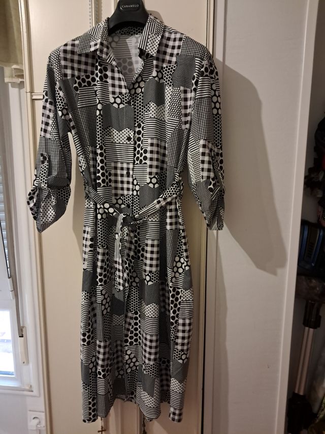 Vestido blanco y negro - veraniego