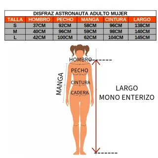 Disfraz Astronauta Espacial Mujer Adulto Talla S