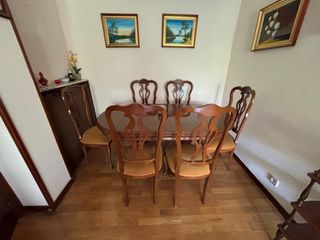 Mesa ovalada madera extensible