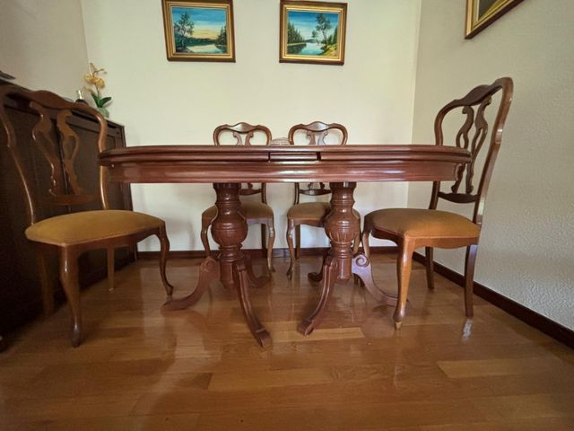 Mesa ovalada madera extensible