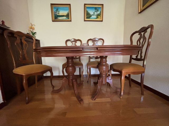 Mesa ovalada madera extensible