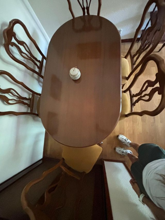 Mesa ovalada madera extensible