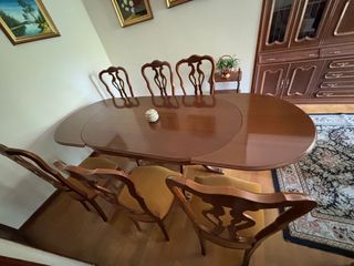 Mesa ovalada madera extensible