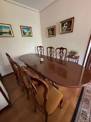 Mesa ovalada madera extensible