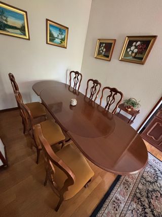 Mesa ovalada madera extensible