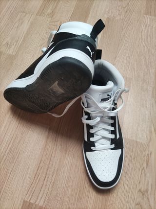 Zapatillas PUMA Rebound altas - Blancas y Negras