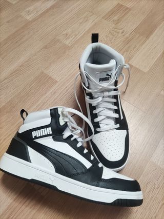 Zapatillas PUMA Rebound altas - Blancas y Negras