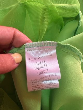 Falda midi tul verde lima - Rosa Biondillo