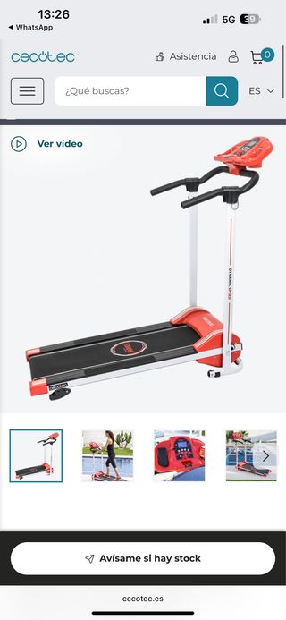 Cinta correr Cecotec Runner runnerfit step red 