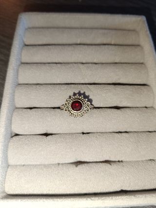 Anillo granate plata 925