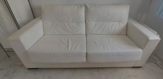 2 Sofás cama blanco - piel sintética