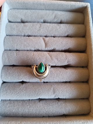 Anillo plata 925 & malaquita