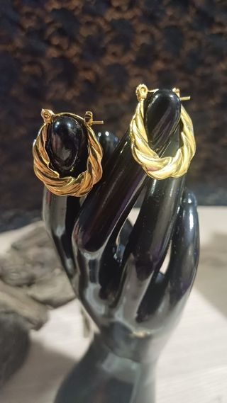 Pendientes aro dorados chapado en oro 18klt 
