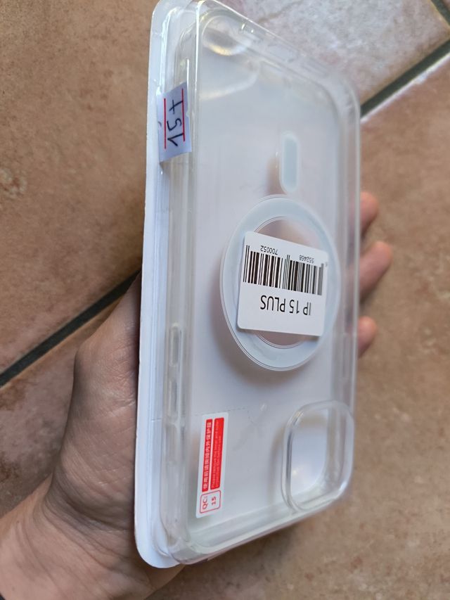 Custodia iPhone 15 Plus Magsafe trasparente