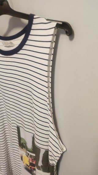 Camiseta Pull&Bear rayas azul marino blanca - Tall