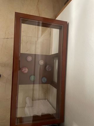 Mesa centro vintage - madera y cristal