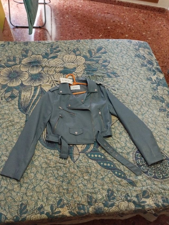 Chaqueta cuero gris - Talla L